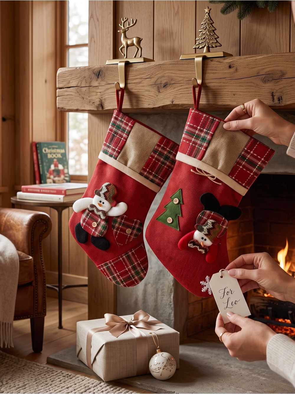 Snowman 3D Christmas Stockings Lot of‎ 2